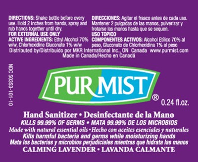 Purmist 7.1ml Bottle Label (Calming Lavender)